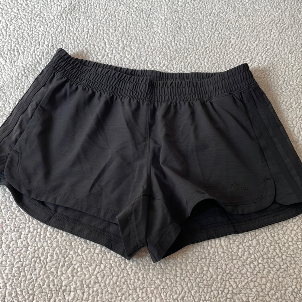 Adidas black aero ready shorts with black stripes